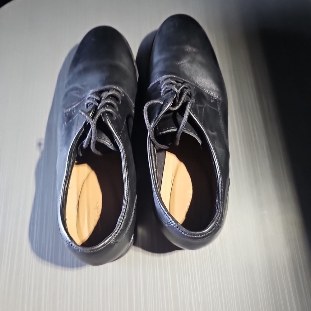 Clarks Men's 9‎ Derby Oxfords Black Leather Lace Up  Medium (D, M) Good PreOwned - Picture 5 of 12